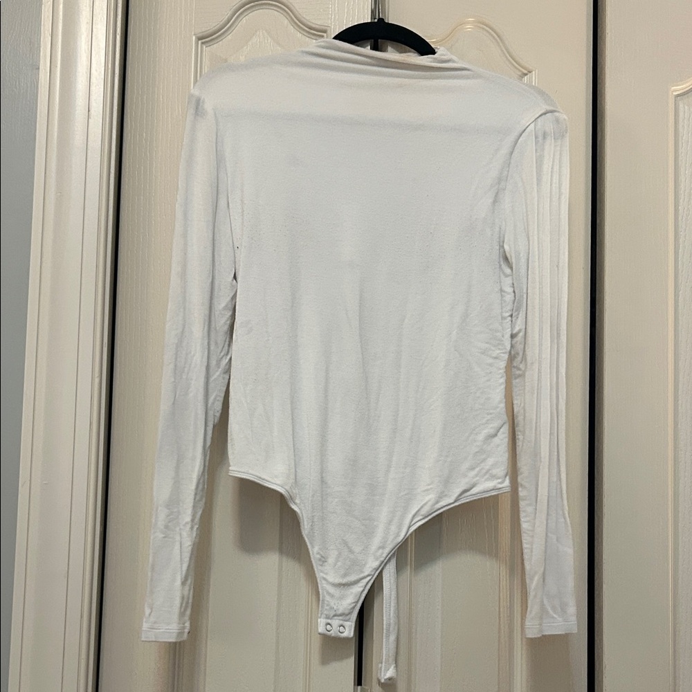 Express Classic White Long Sleeve Bodysuit
